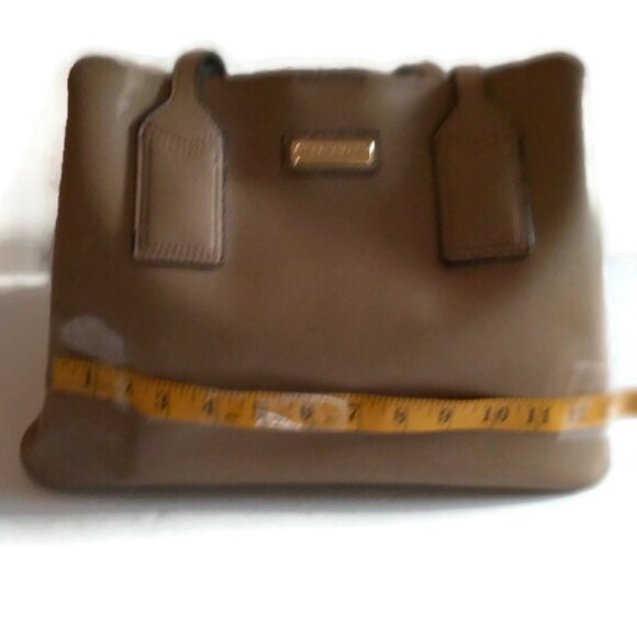 LONDON FOG SHOULDER BAG TAUPE BEIGE TAN SATCHEL TOTE PURSE - Picture 6 of 9